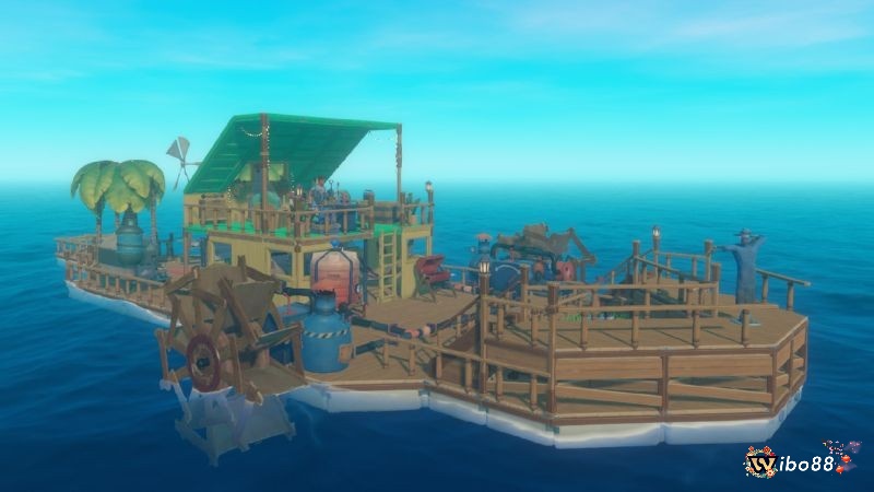 Người chơi cùng nhau sinh tồn trên đại dương và mở rộng chiếc bè trong Raft