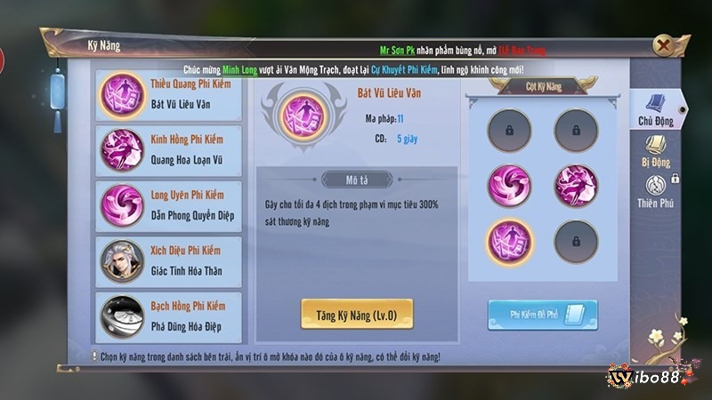 Kỹ năng chủ động tấn công và trực tiếp gây sát thương
