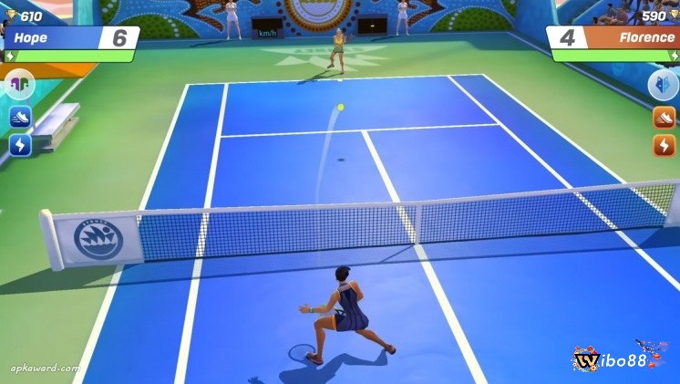 Quản lý thể lực và vị trí thông minh trong Tennis Clash giúp bạn duy trì lợi thế suốt cả trận đấu.